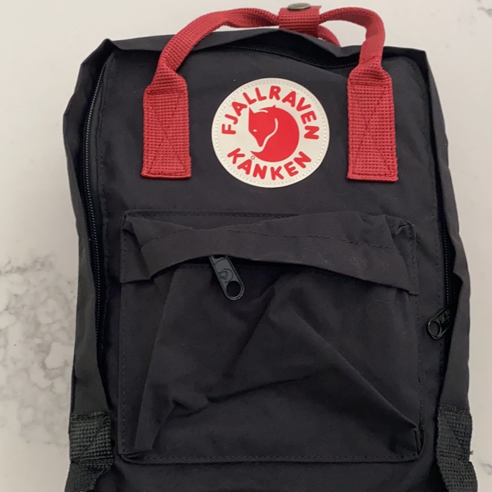 Mini Fjallraven Kanken Backpack black and red